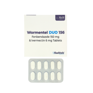 Wormentel DUO 156 Fenbendazole 150 mg and Ivermectin 6 mg tablets pack with blister strip